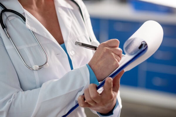 stock photo female doctor in hospital