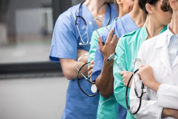 stock photo medical workers in laboratory