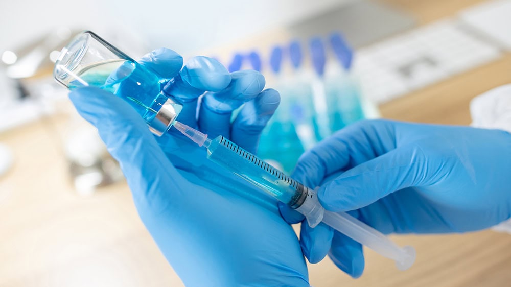 vaccination research in medical laboratory